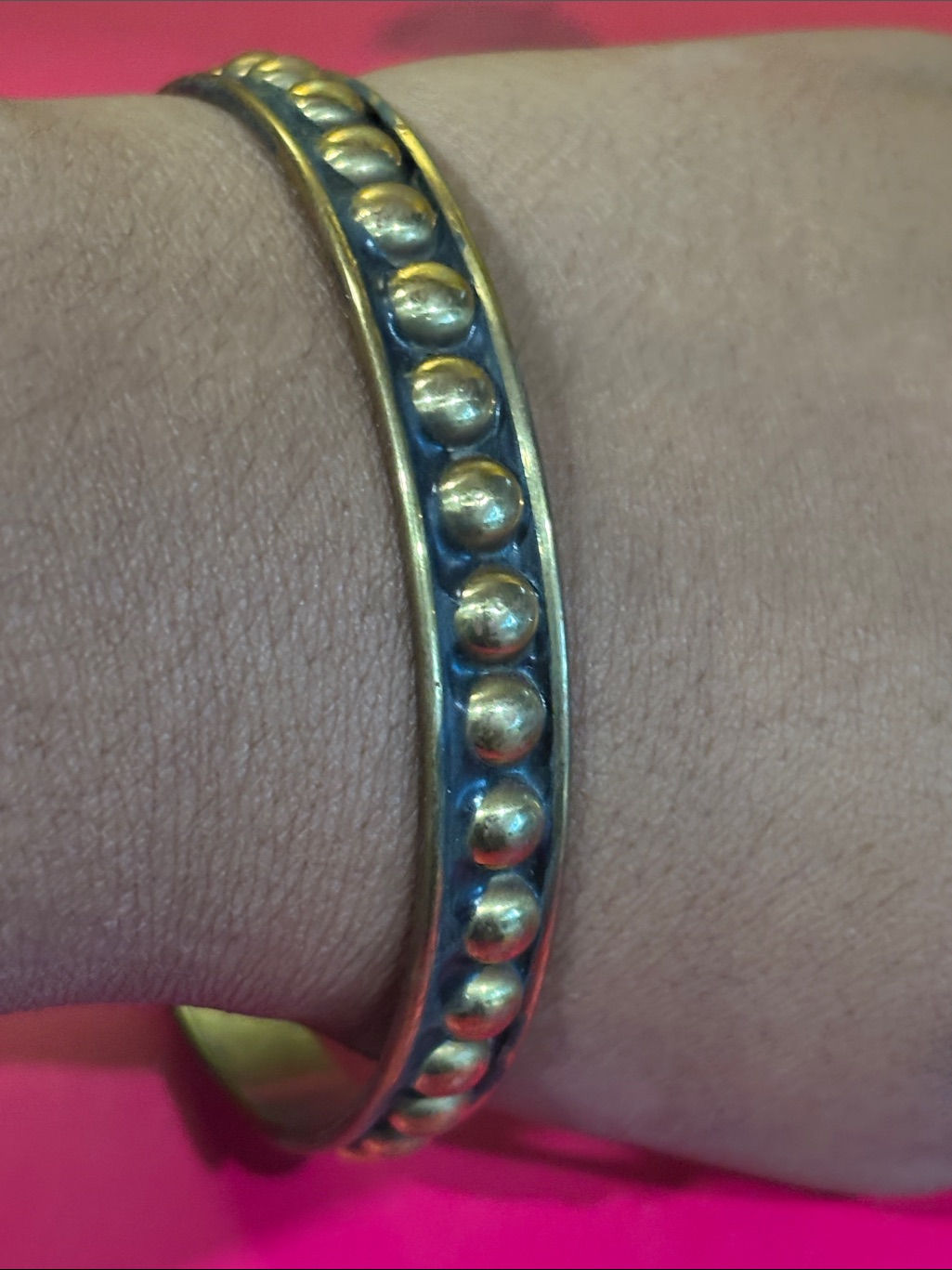 Gold And Black Beaded Bangle Bracelet - Women's Jewelry